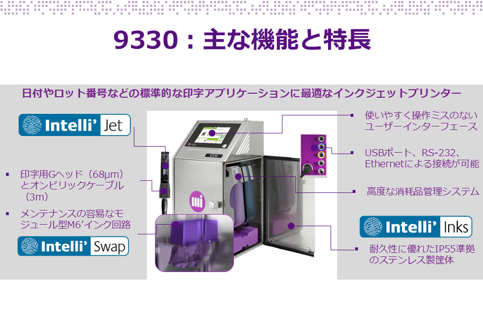 小文字用インクジェットプリンター9330